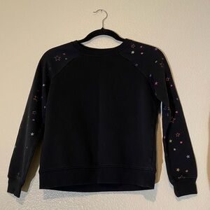 Athletic Kids  Works Black Sweater with Star Accents Size 10/12
